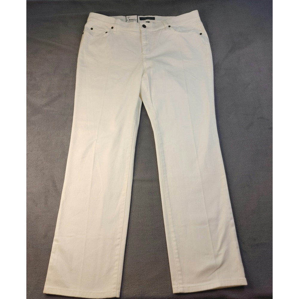Lauren Ralph Lauren White Classic Straight Leg Jeans Denim Womens 14W NWT Preppy